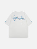 DAXUEN Men's snowflake embroidered short-sleeved t-shirt