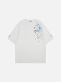 DAXUEN Men's snowflake embroidered short-sleeved t-shirt