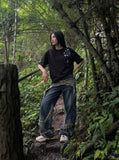 DAXUEN Snowflake Embroidered T-Shirt for Men | DAXUEN — model photo
