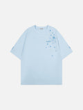 DAXUEN Men's snowflake embroidered short-sleeved t-shirt