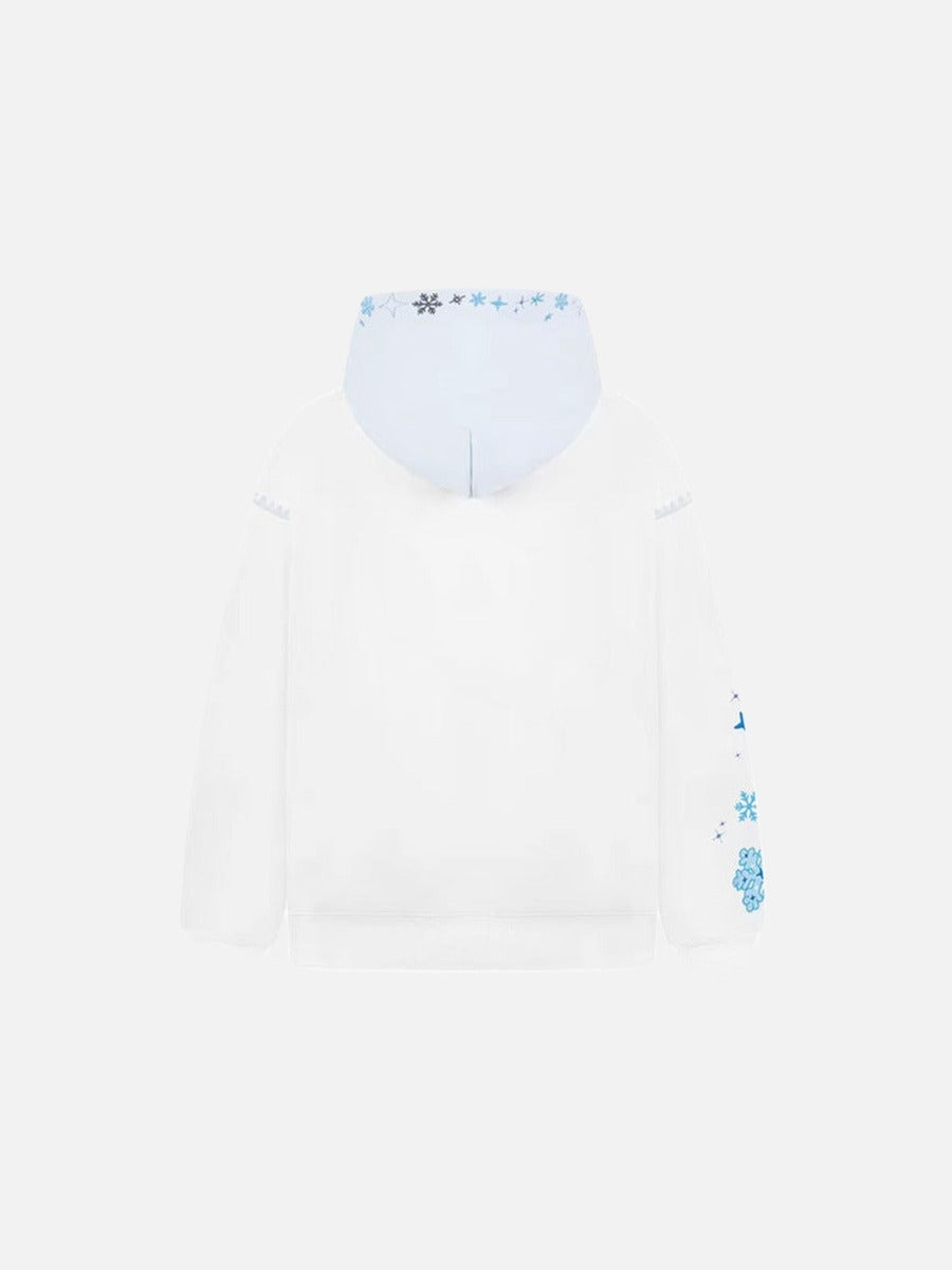 DAXUEN Pullover hoodie with snowflake and paw print embroidery