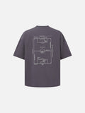 DAXUEN Oversized short-sleeved t-shirt with soccer field graphic