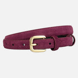 DAXUEN soft suede belt with gold buckle