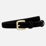Soft Suede Belt with Gold Buckle - Women's