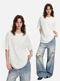 DAXUEN solid black or white relaxed crew neck t-shirt