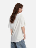 DAXUEN solid black or white relaxed crew neck t-shirt