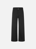 Solid Black Wide-Leg Trousers