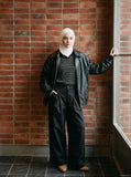 DAXUEN black wide-leg trousers with pleats — model photo