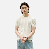 DAXUEN Short-sleeved knit top in solid colors