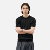DAXUEN Short-sleeved knit top in solid colors
