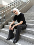 DAXUEN DAXUEN Solid Color Knit Top — T-Shirt for Summer — model photo