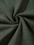 DAXUEN olive green solid crew neck knit top