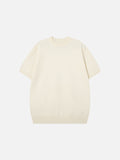 Solid Crew Neck Knit Top in Olive Green