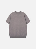 Solid Crew Neck Knit Top in Olive Green