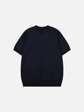 Solid Crew Neck Knit Top in Olive Green