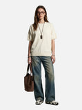 DAXUEN olive green solid crew neck knit top