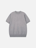 Solid Crew Neck Knit Top in Olive Green