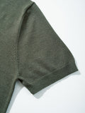DAXUEN olive green solid crew neck knit top