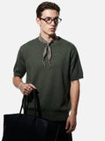 DAXUEN olive green solid crew neck knit top