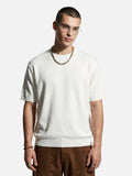 DAXUEN solid black crew neck knit t-shirt