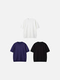 DAXUEN solid black crew neck knit t-shirt