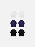 DAXUEN solid black crew neck knit t-shirt