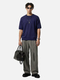 DAXUEN solid black crew neck knit t-shirt