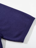 DAXUEN solid black crew neck knit t-shirt