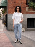 DAXUEN solid black crew neck knit t-shirt — model photo