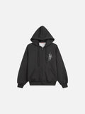 DAXUEN heather grey oversized sequined wing hoodie and sweatpants set