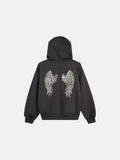 DAXUEN heather grey oversized sequined wing hoodie and sweatpants set