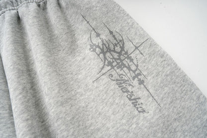 DAXUEN heather grey oversized sequined wing hoodie and sweatpants set