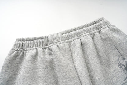 DAXUEN heather grey oversized sequined wing hoodie and sweatpants set
