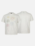 DAXUEN Speckled short-sleeved t-shirt with fireworks embroidery