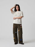 DAXUEN DAXUEN Speckled Fireworks Short-Sleeved T-Shirt — model photo
