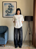 DAXUEN DAXUEN Speckled Fireworks Short-Sleeved T-Shirt — model photo