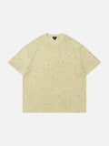 DAXUEN Oversized short-sleeved speckled t-shirt — model photo