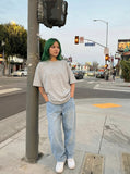 Speckled Oversized T-Shirt in Grey and Yellow