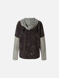 DAXUEN Faux-layered hooded long-sleeve top with splatter print