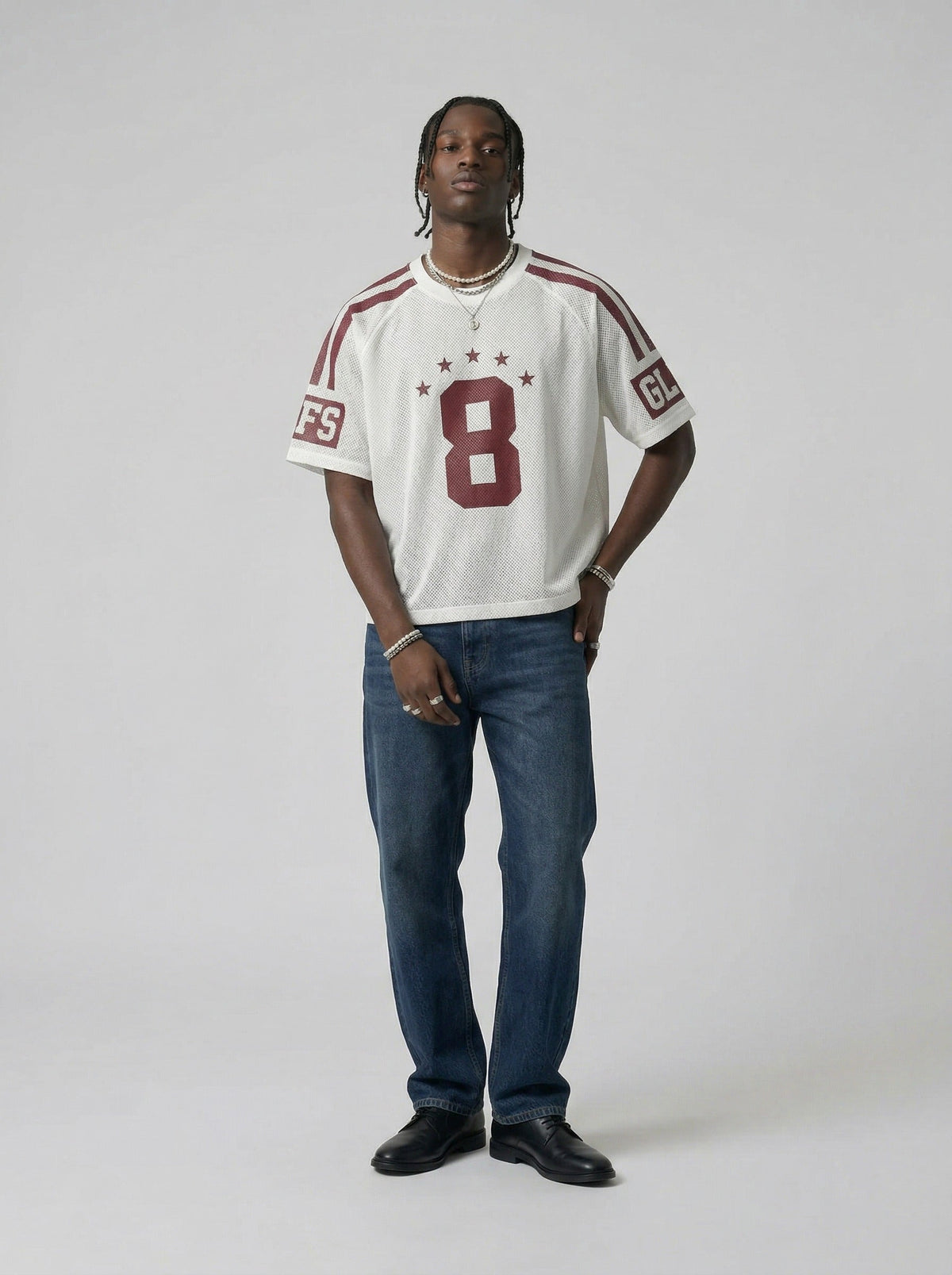 DAXUEN Sporty short-sleeved mesh t-shirt with graphics — model photo