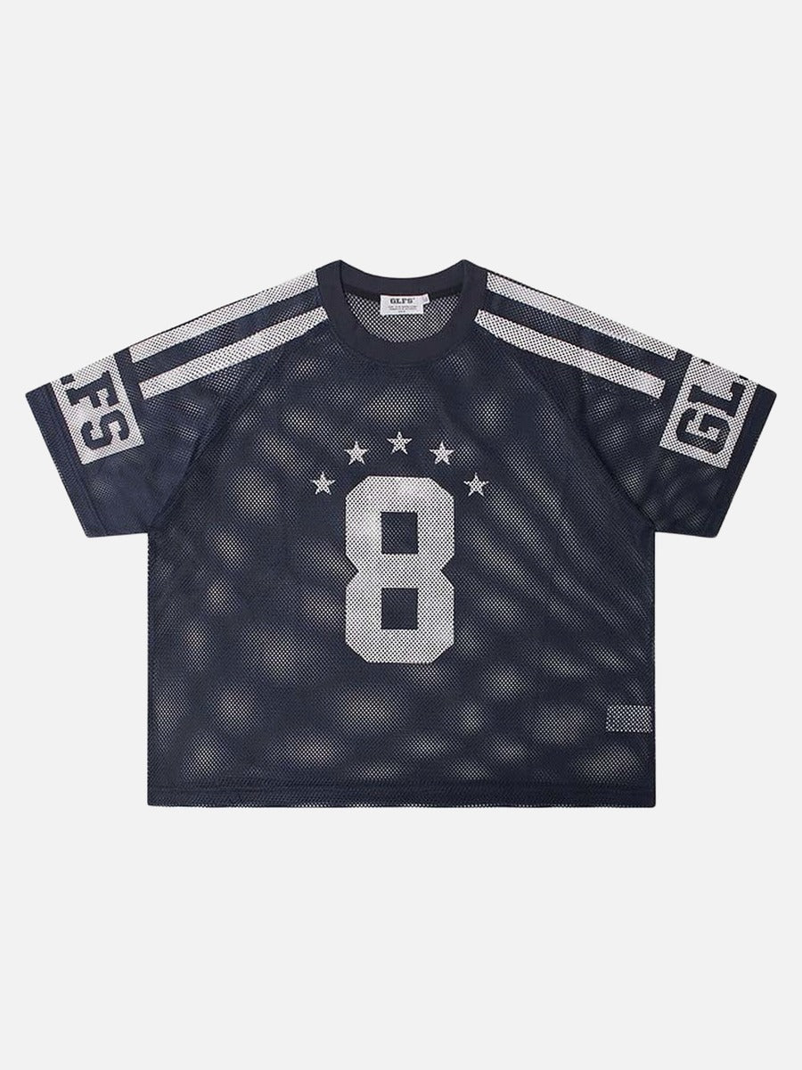 DAXUEN Sporty short-sleeved mesh t-shirt with graphics