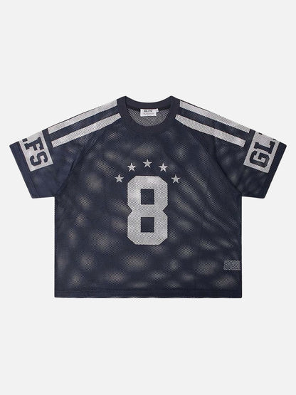 DAXUEN Sporty short-sleeved mesh t-shirt with graphics