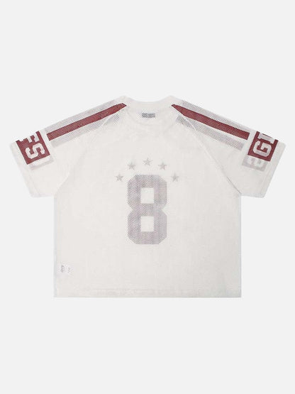 DAXUEN Sporty short-sleeved mesh t-shirt with graphics