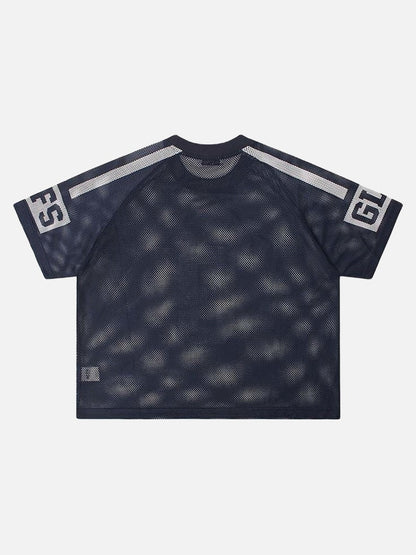 DAXUEN Sporty short-sleeved mesh t-shirt with graphics