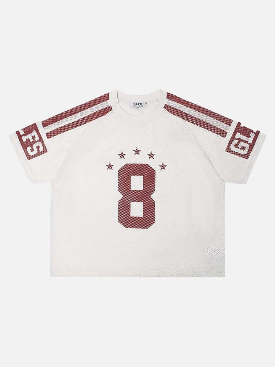 DAXUEN Sporty short-sleeved mesh t-shirt with graphics