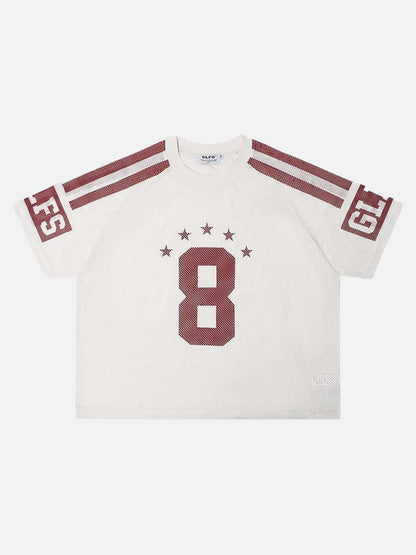 DAXUEN Sporty short-sleeved mesh t-shirt with graphics