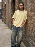 DAXUEN Oversized short-sleeved V-neck T-shirt — model photo