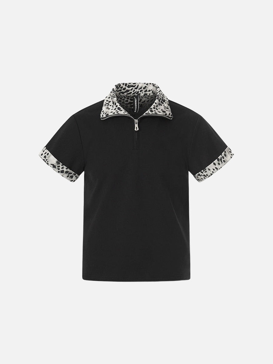 DAXUEN Short-sleeved polo shirt with spot print details