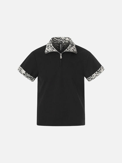DAXUEN Short-sleeved polo shirt with spot print details
