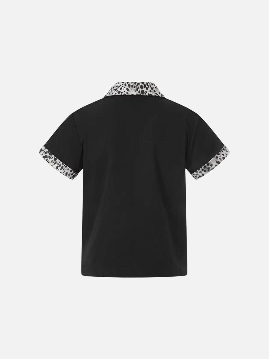 DAXUEN Short-sleeved polo shirt with spot print details